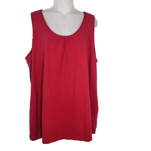 Catherine's Tank Top Suprema Collection 1X Red Scoop Neck Sleeveless Stretch